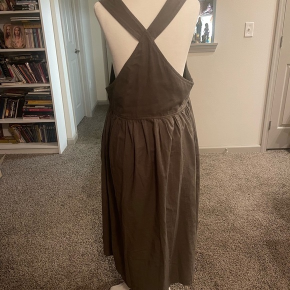 The Shanty Linen Overall Apron Dress Cottagecore Trad Baking Pinafore Classic - Picture 10 of 11